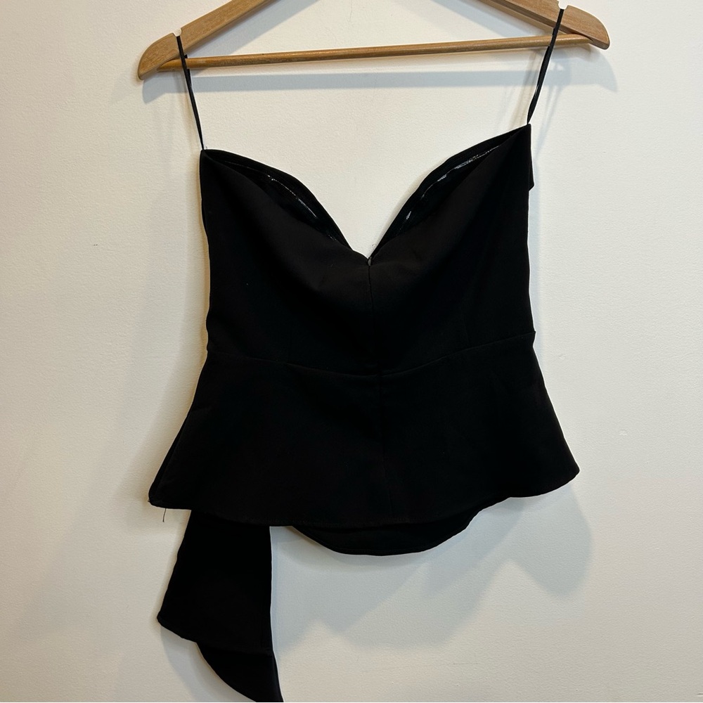 Zara Strapless Sweetheart Neckline Gathered Side Top Shirt - Picture 5 of 6